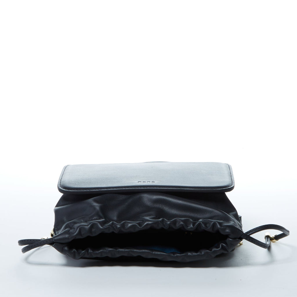 Patricia Black Leather Purse Drawstring