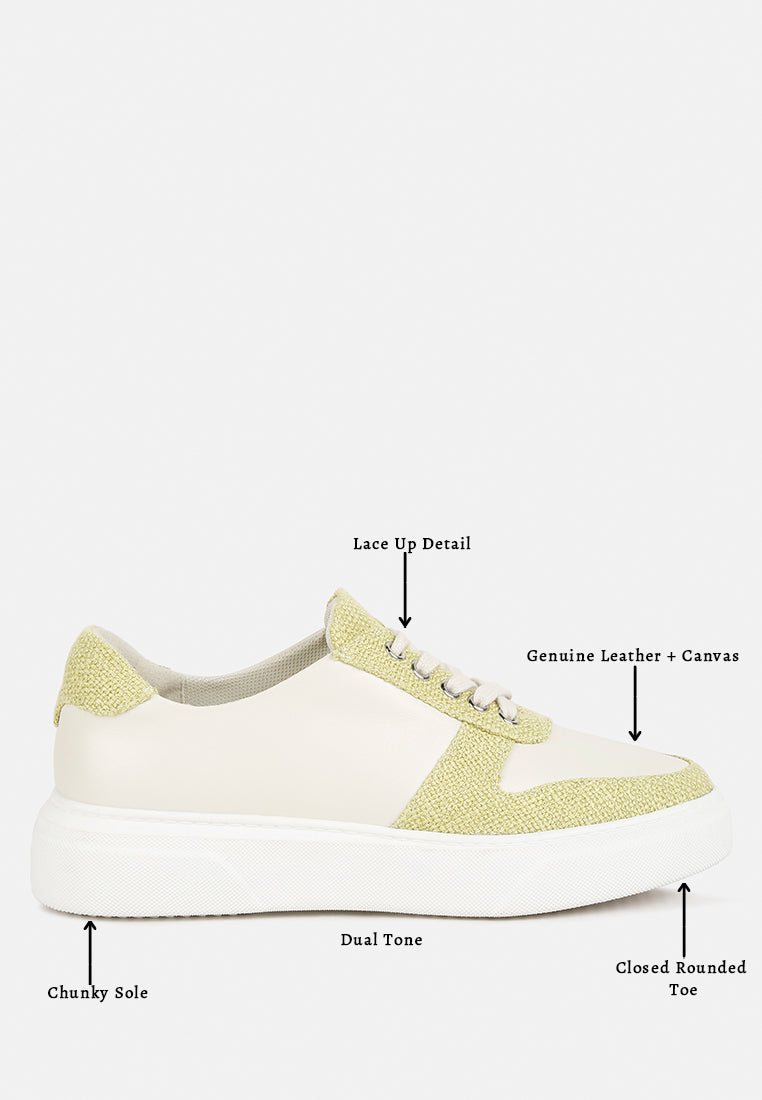 Kjaer Dual Tone Leather Sneakers