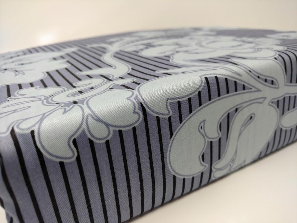 Navy Blue Floral Striped Fitted & Flat Sheets + Pillow Cases