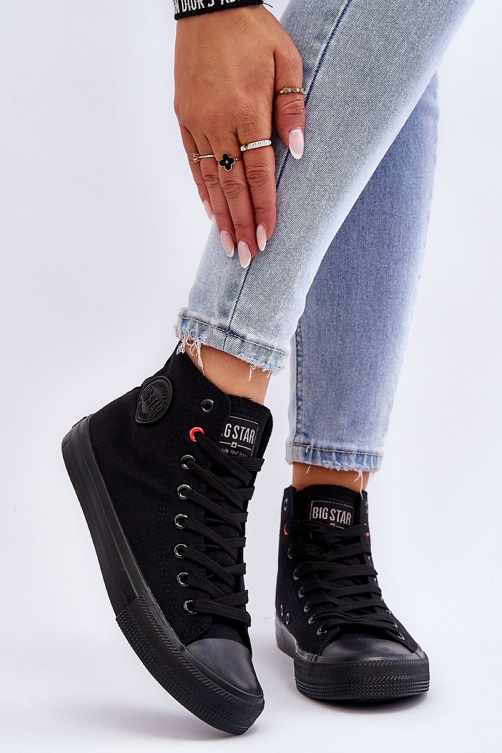 Big Star High Top Canvas Sneakers Black