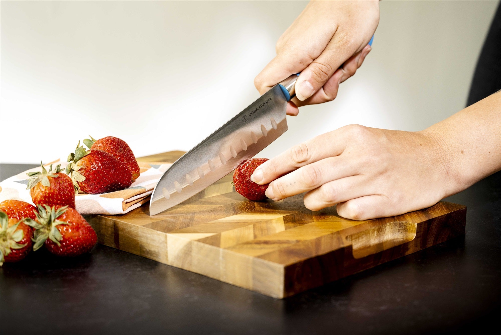 EcoCut 2-Piece Santoku Knife Set with Blade Guards | Blue