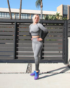 Bocana Seamless Sports Top Grey & Black