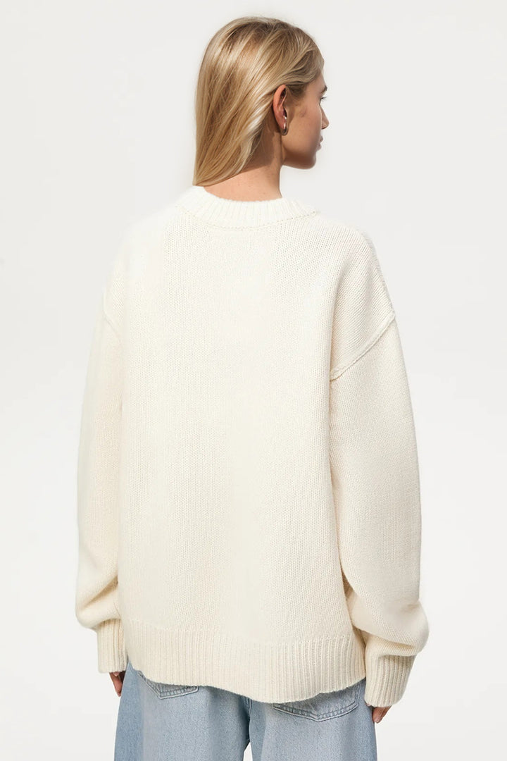 Round Neck Dropped Shoulder Sweater