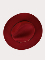 Let's Link Up Belted Chain Fedora Hat Burgundy