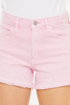 Kancan Raw Hem High Waist Denim Shorts