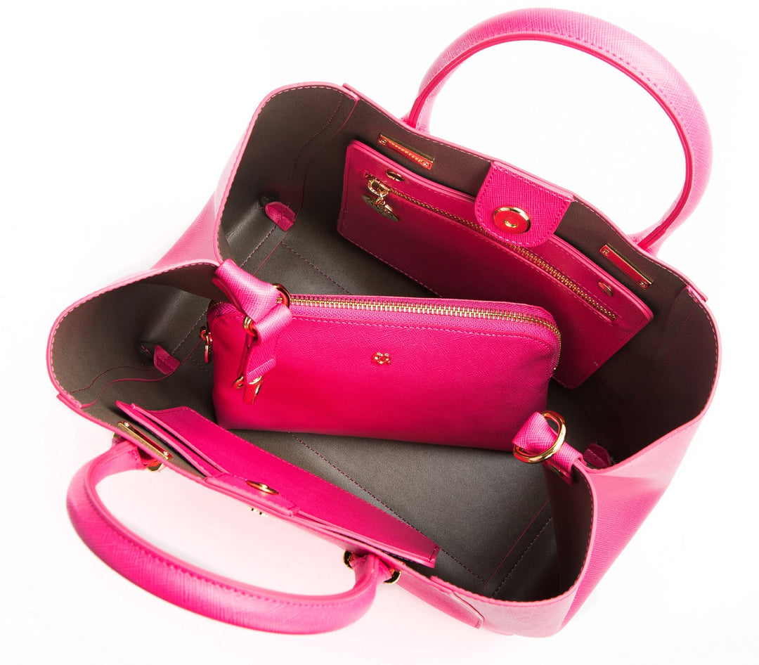 Jane Hot Pink Vegan Leather Satchel