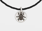 Scarab Beetle Charm Bracelet in Sterling Silver