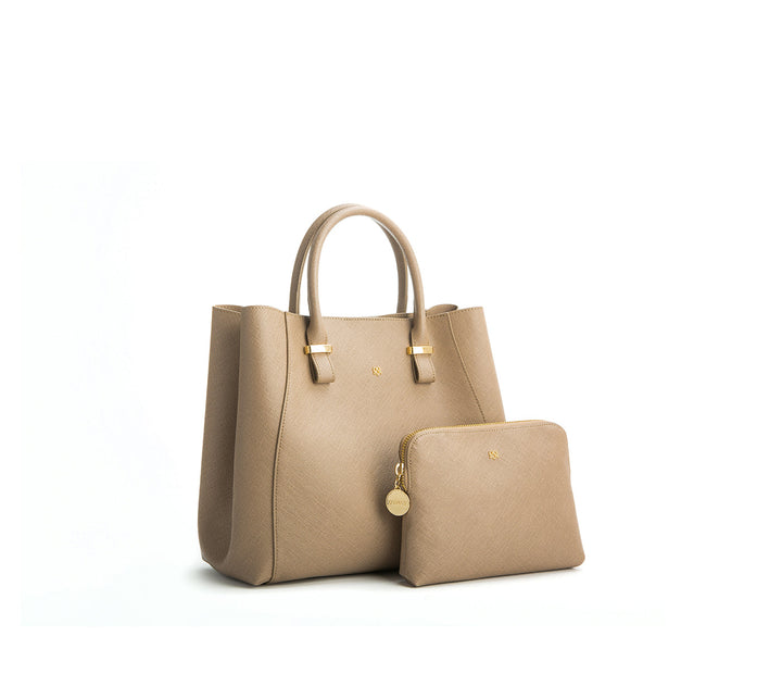 Jane Light Brown Vegan Leather Satchel