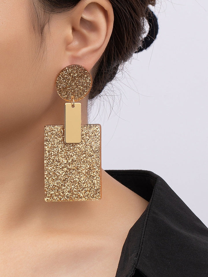 Sparkled in Gold Glam Drop Earrings