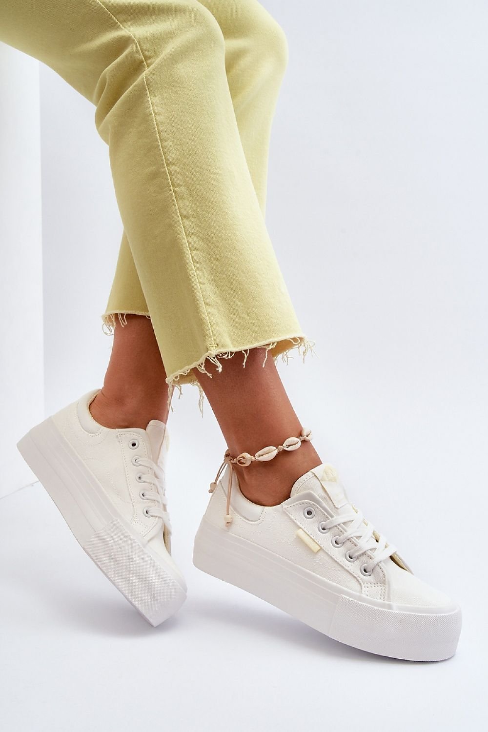 Lee Cooper Platform White Sneakers