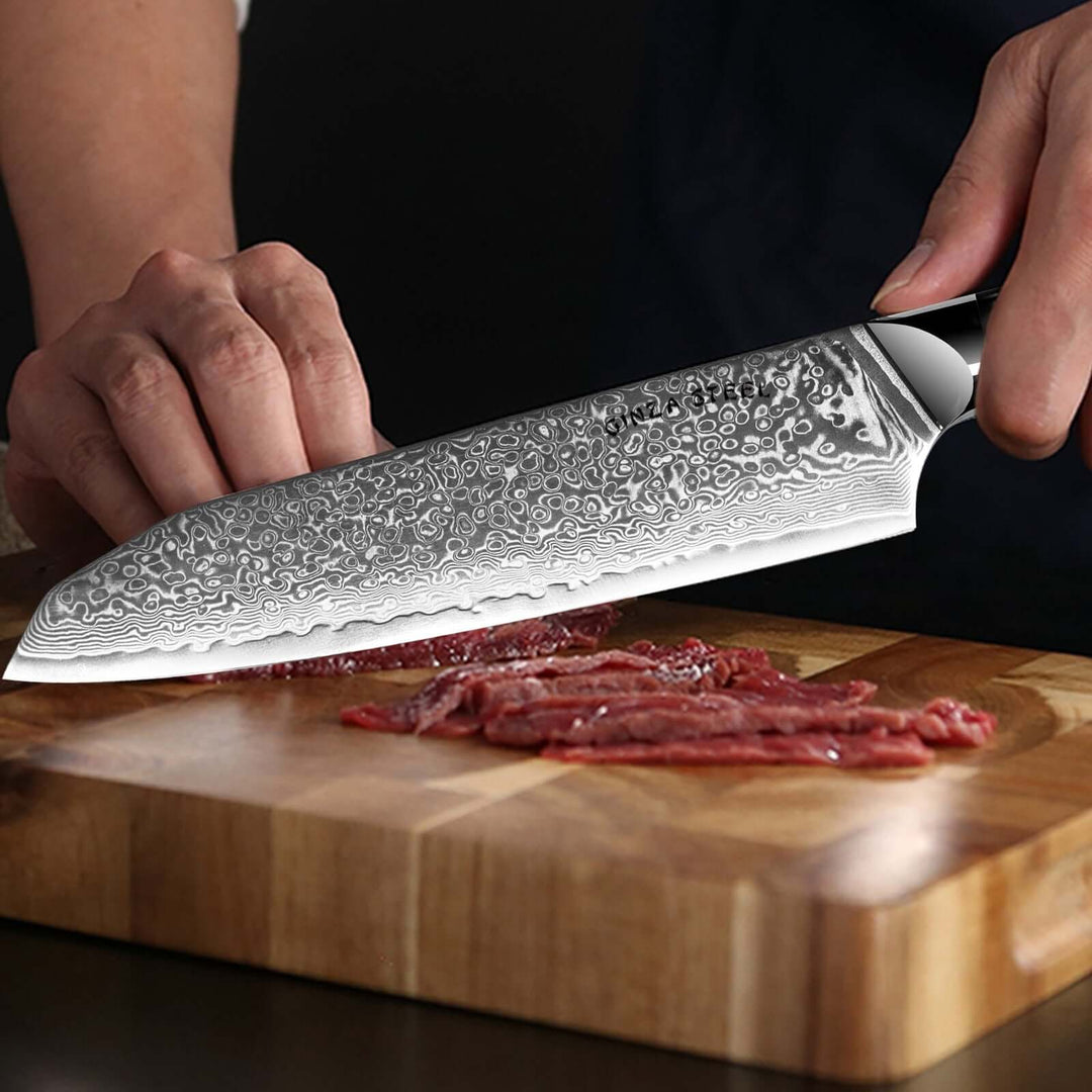 Hagakure 20 Japanese Santoku Knife 8" VG10 Damascus Steel