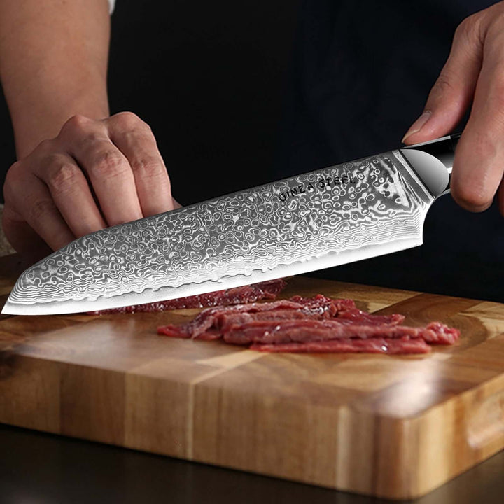 Hagakure 20 Japanese Santoku Knife 8" VG10 Damascus Steel