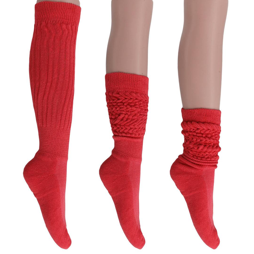 Cotton Women's Extra Long Heavy Slouch Socks 6 Pairs