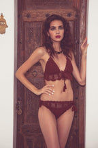 La Amatista Ecru Hand-Crocheted Bikini Top