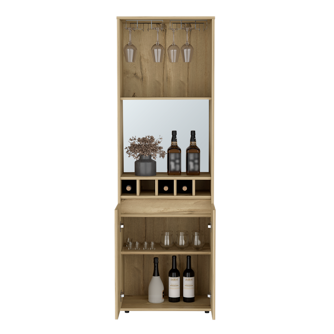 Bar Cabinet Tucson 5 Wine Cubbies Light Oak