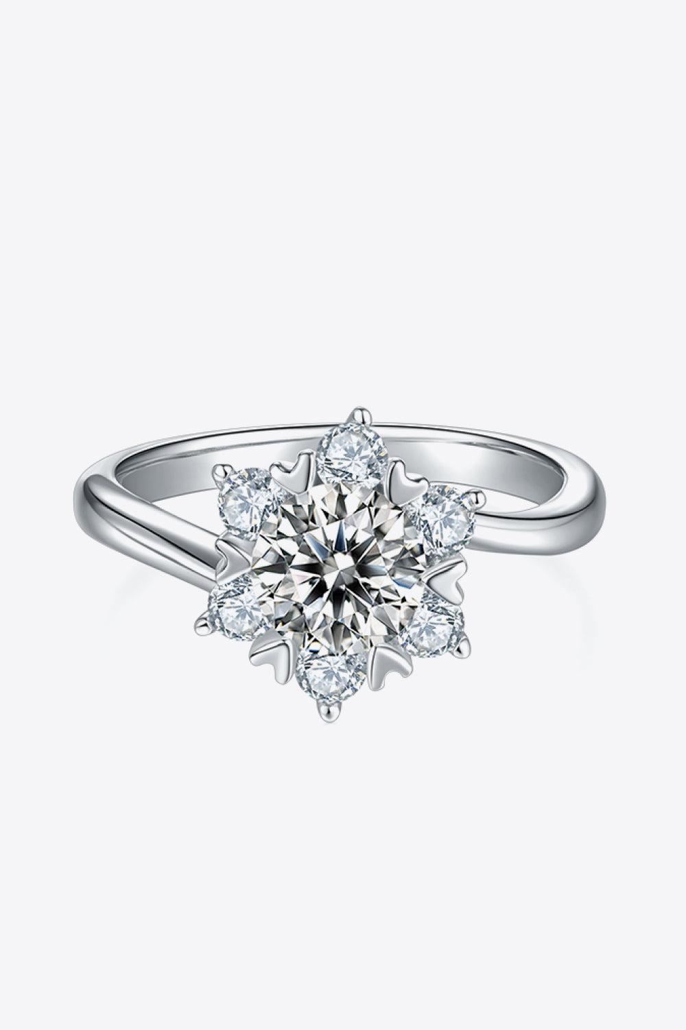 Adored 1 Ct Moissanite 925 Sterling Silver Cluster Ring