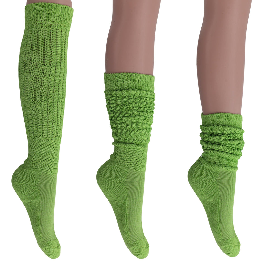 Cotton Women's Extra Long Heavy Slouch Socks 6 Pairs