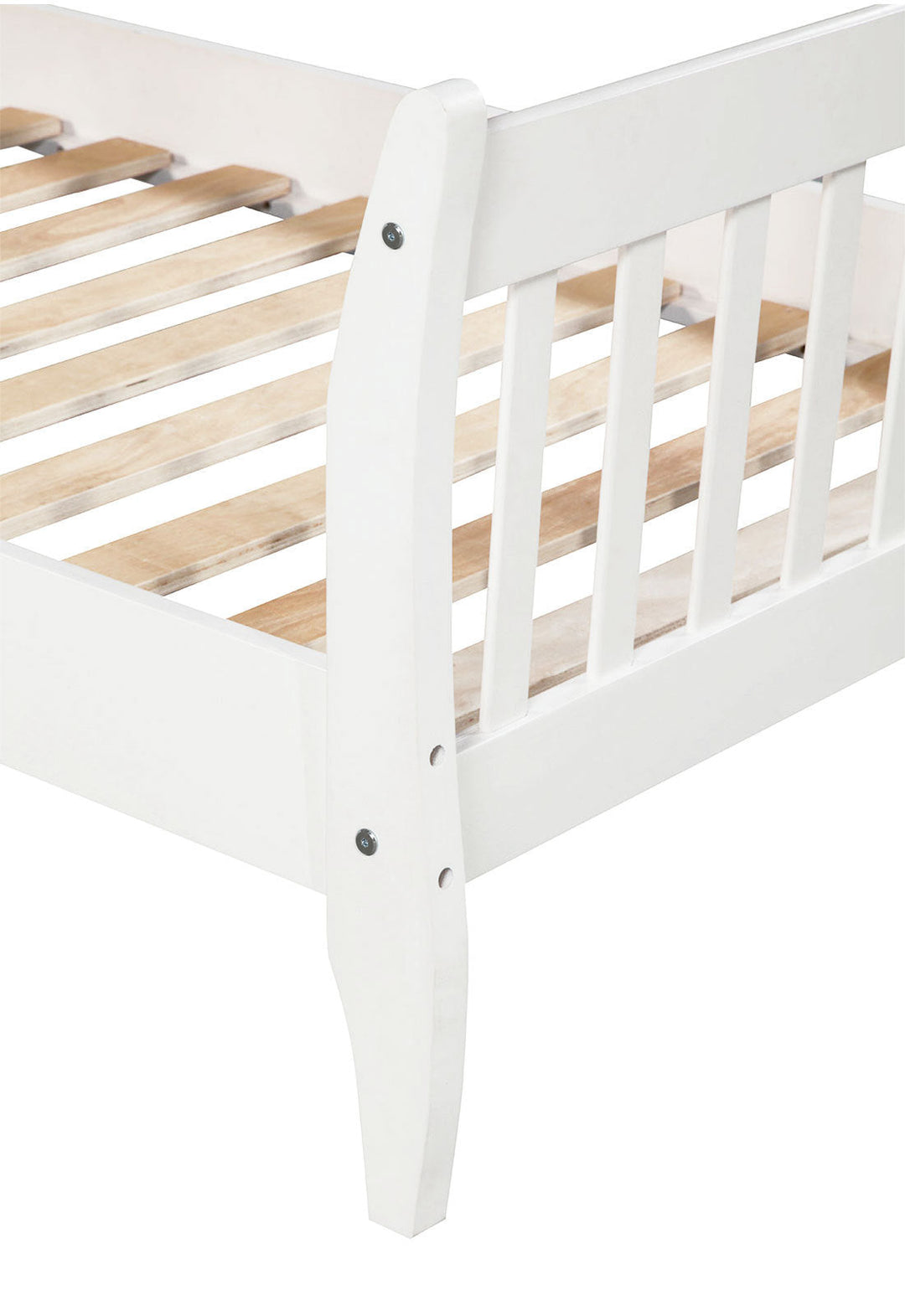 Platform Bed Frame with Wood Slat Support Twin White