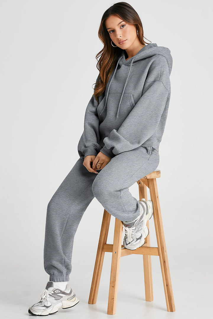 Hoodie and Pants Active Outfit Set Grey