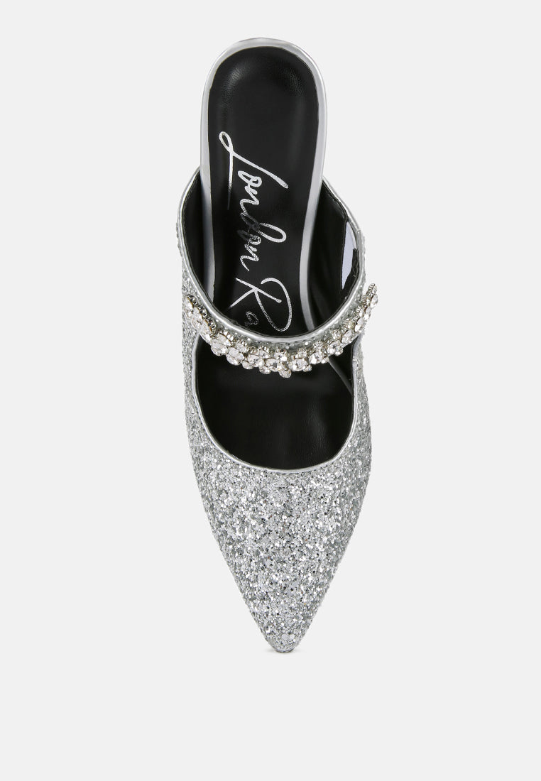 Twinklet Glitter Diamante Embellished Stilettos