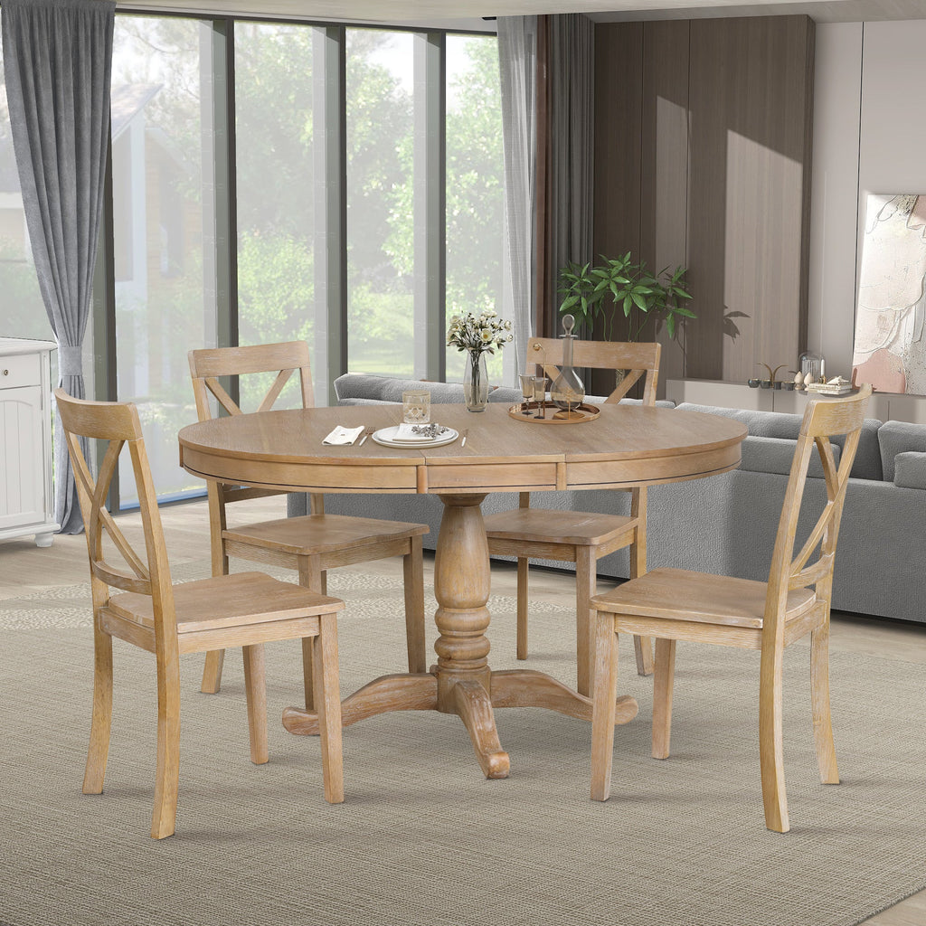 Modern Dining Table Set For 4 Round Table 4 Chairs