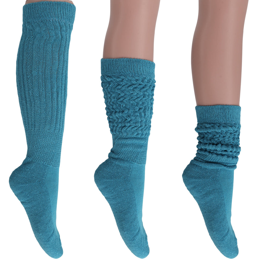 Cotton Women's Extra Long Heavy Slouch Socks 6 Pairs