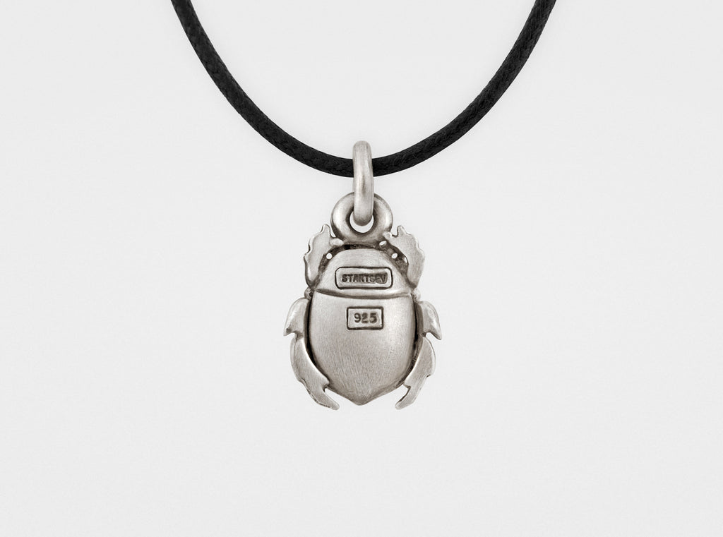 Scarab Beetle Pendant in Sterling Silver
