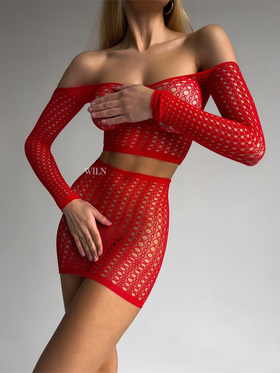 Bordelle Two Piece Bodystocking Red