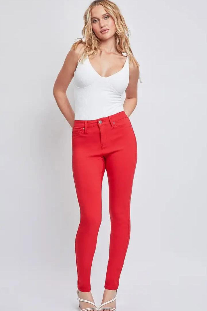 Red Full Size Hyperstretch Mid-Rise Skinny Jeans