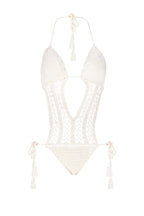 La Turquesa Ecru Hand-Crocheted Playsuits