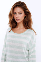 Striped Sweater with Knot Detail at the Back