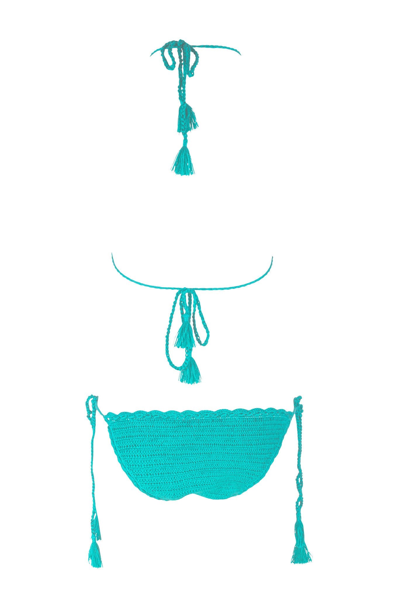 La Turquesa Ecru Hand-Crocheted Playsuits