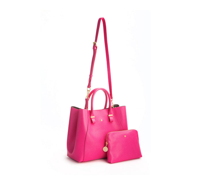 Jane Hot Pink Vegan Leather Satchel