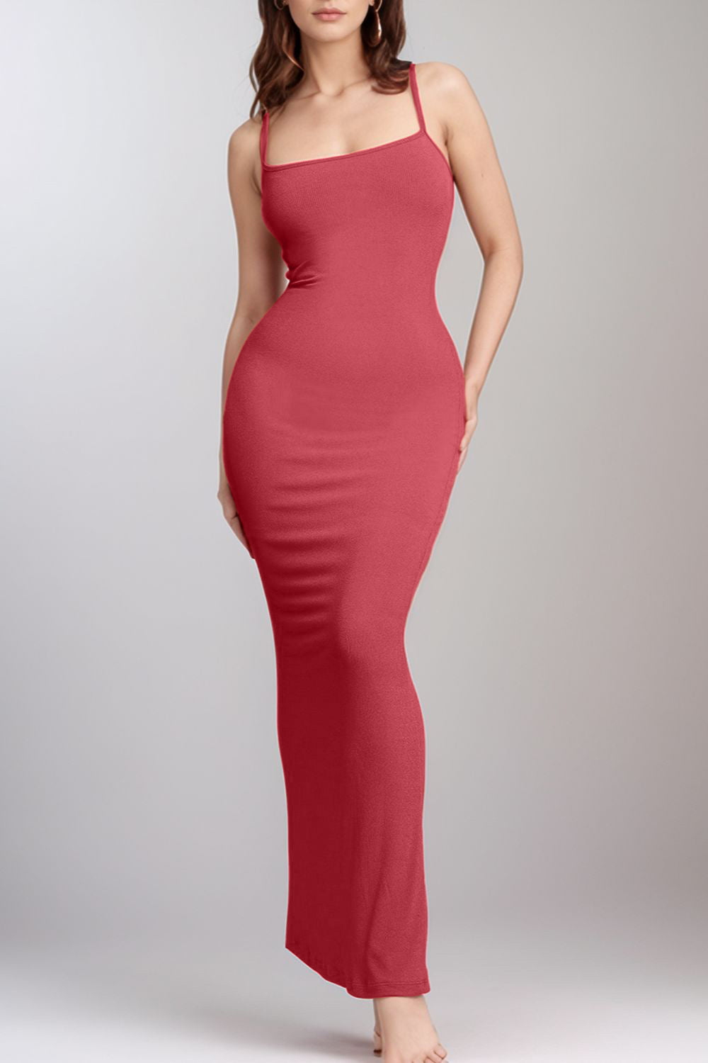 Built-In Shapewear Sleeveless Maxi Dress