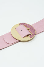 Pink Belt with Adjustable Gold Buckle