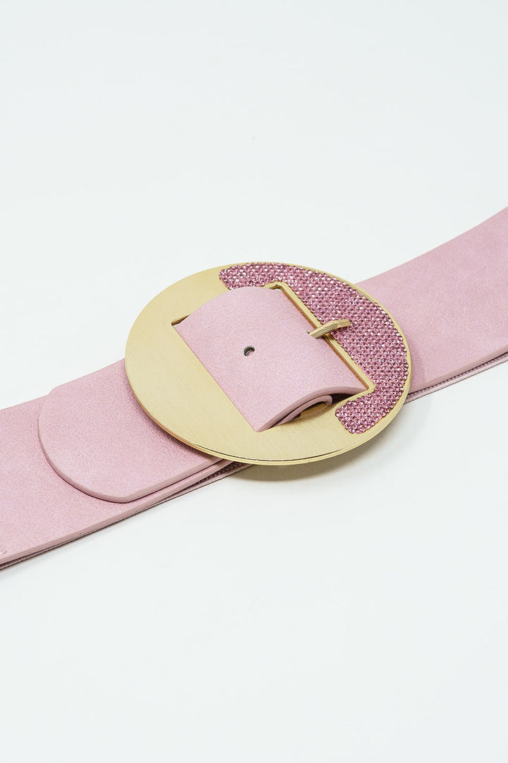 Pink Belt with Adjustable Gold Buckle
