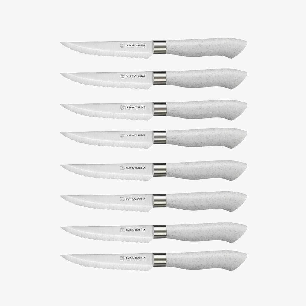 EcoCut 8-Piece Steak Knife Set | Grey