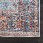 Blue Burgundy Holi-2302 Washable Area Rug