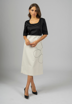 The Margherita Black and White Straight-Line Dress