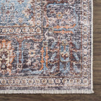 Blue Burgundy Holi-2302 Washable Area Rug