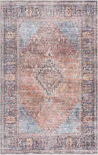 Blue Burgundy Holi-2302 Washable Area Rug