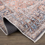 Blue Burgundy Holi-2302 Washable Area Rug