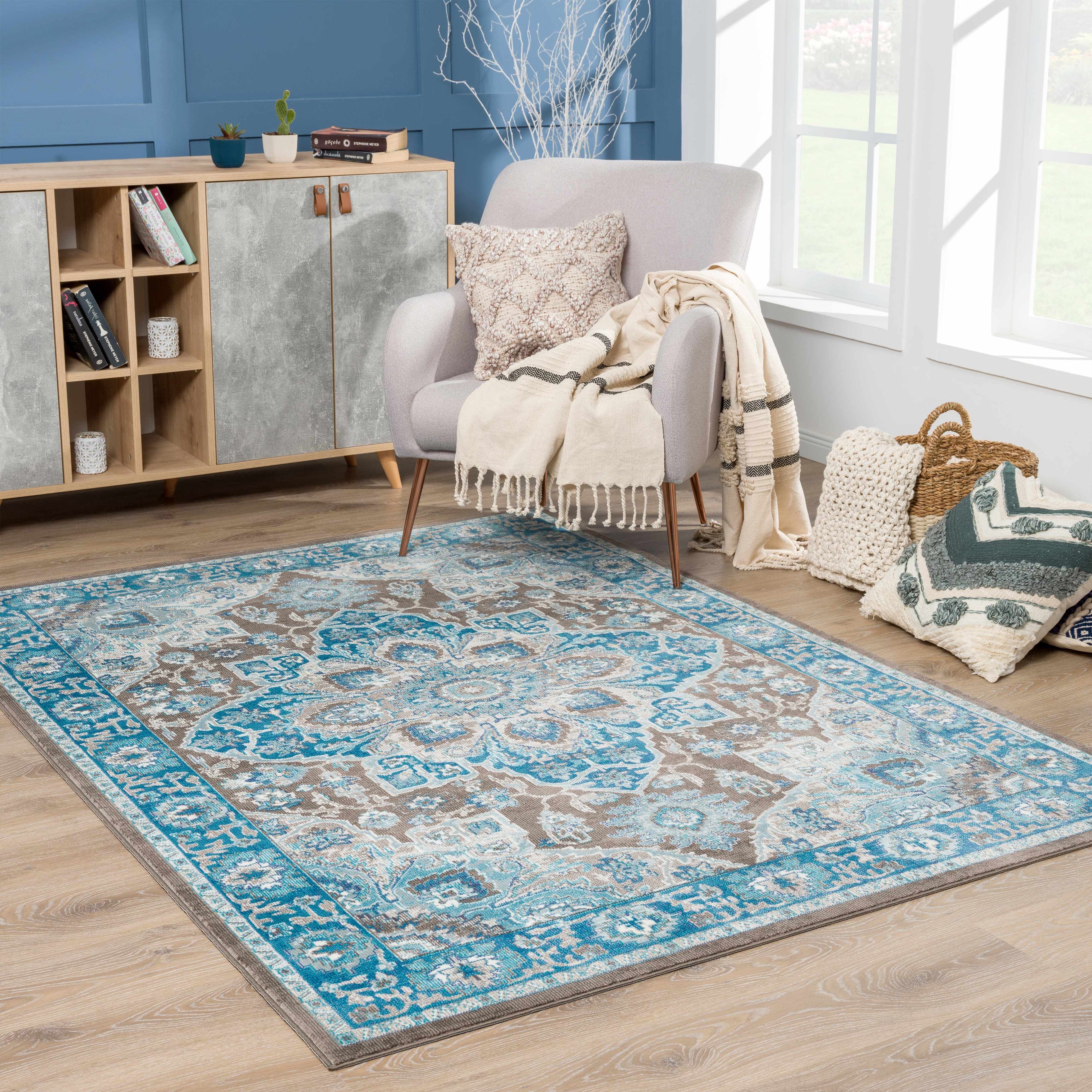 Mardin Turquoise Area Rug