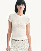 Tencel Acetate Fake Two-Piece Slim Fit Straight Shoulder T-Shirt 'Memory Navigation'