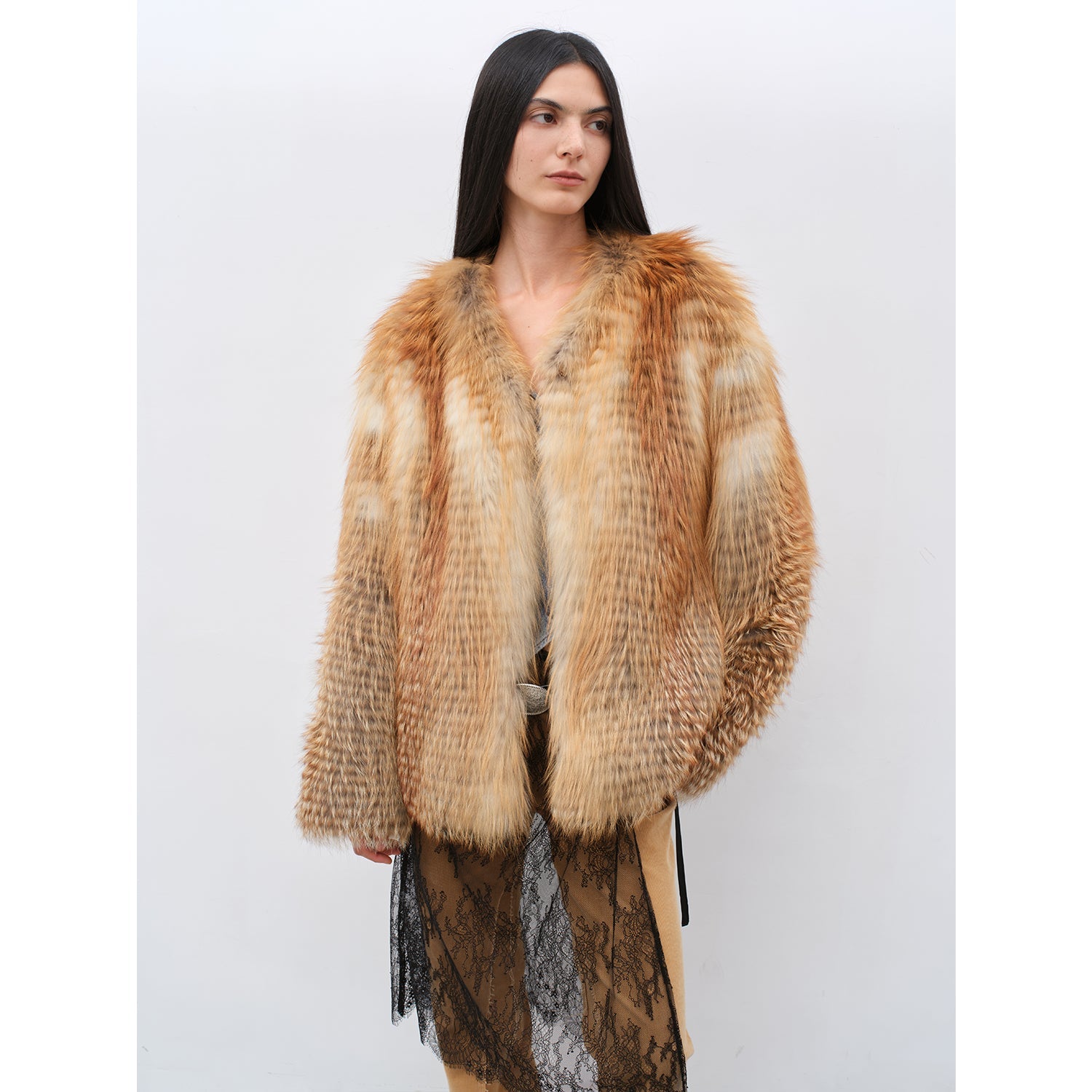 Romantic Nordic Imported Colorful Fox Fur Coat