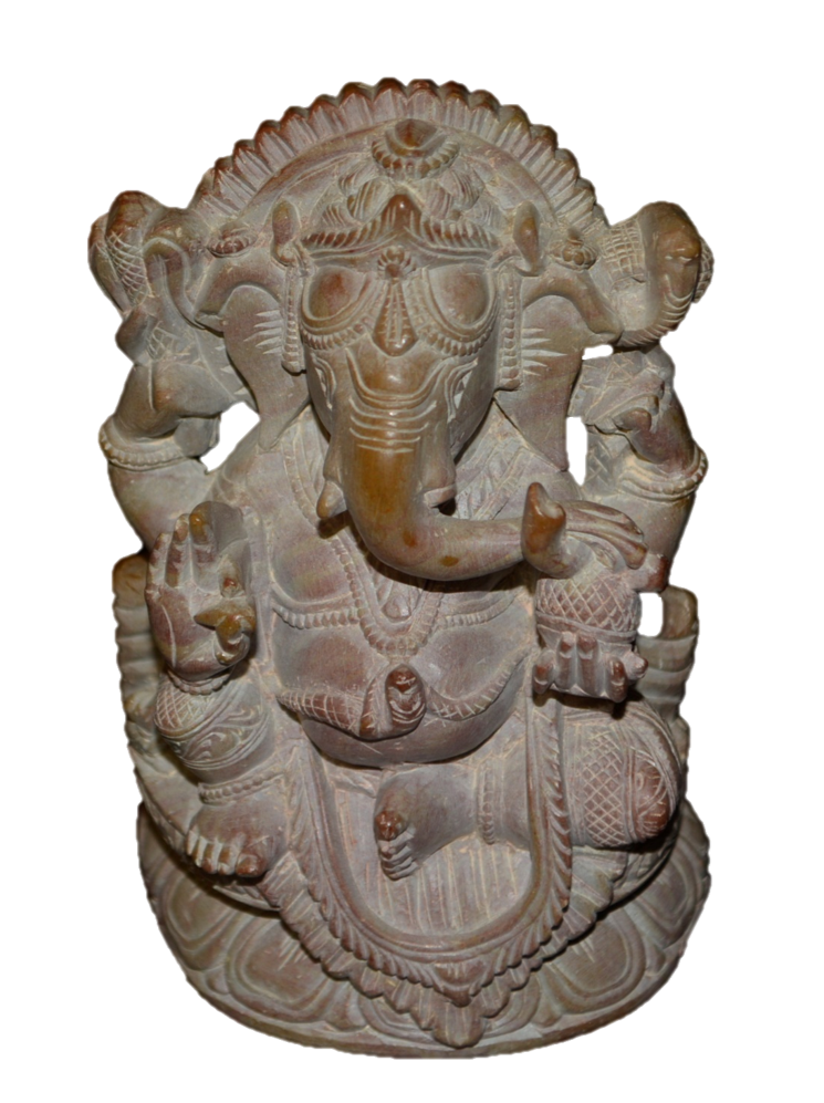 Handcrafted Sculpture in Soapstone Elephant Head God Ganesha