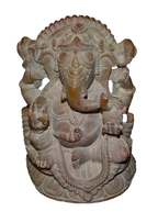 Handcrafted Sculpture in Soapstone Elephant Head God Ganesha