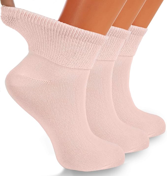 Diabetic Ankle Socks Cotton Size 5-7 3 Pairs