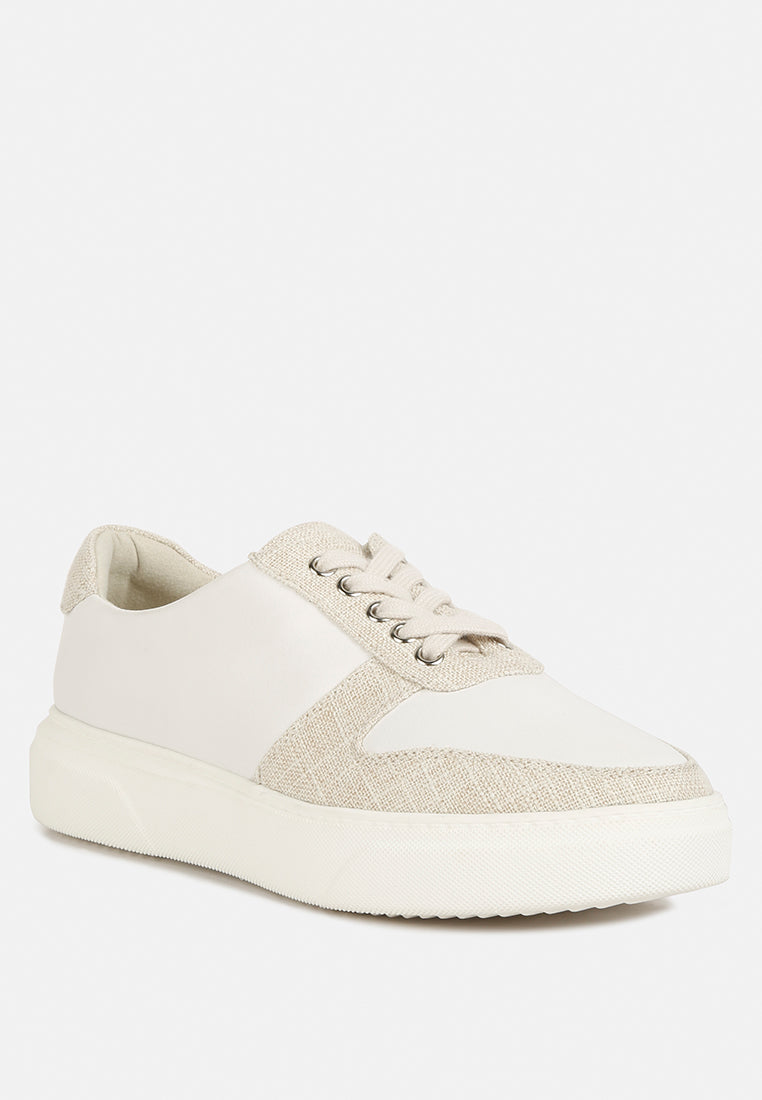 Kjaer Dual Tone Leather Sneakers