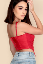 Romance Red Bustier Corset Crop Top